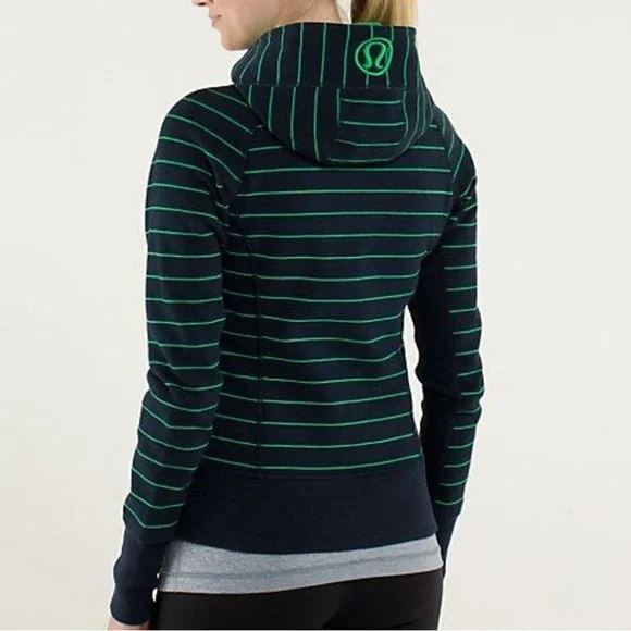 Lululemon Scuba Hoodie Green Bean Inkwell Size 12 - Picture 3 of 15